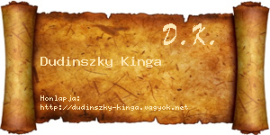 Dudinszky Kinga névjegykártya