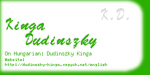 kinga dudinszky business card
